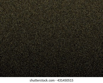 Abstract background, optical illusion of gradient effect. Stipple effect. Mosaic abstract composition. Rhythmic yellow tiles. Decorative shapes. Golden particles. Grain texture