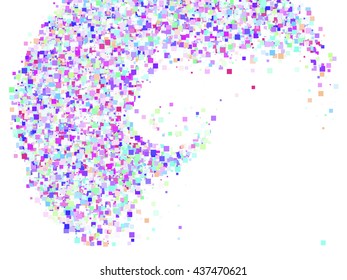 Abstract background, optical illusion of gradient effect. Stipple effect. Mosaic abstract composition. Rhythmic colorful tiles. Decorative shapes. Spectrum background. Colorful particles