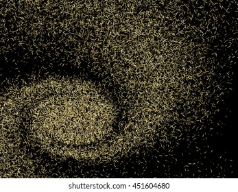 Abstract background, optical illusion of gradient effect. Stipple effect. Rhythmic noise particles. Grain texture