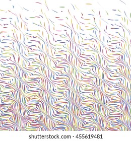 Abstract background, optical illusion of gradient effect. Stipple effect. Rhythmic colorful noise particles. Grain texture