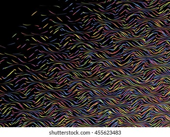 Abstract background, optical illusion of gradient effect. Stipple effect. Rhythmic colorful noise particles. Grain texture