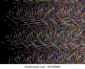 Abstract background, optical illusion of gradient effect. Stipple effect. Rhythmic colorful noise particles. Grain texture