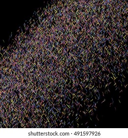 Abstract background, optical illusion of gradient effect. Stipple effect. Rhythmic colorful noise particles. Grain texture