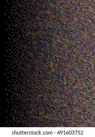 Abstract background, optical illusion of gradient effect. Stipple effect. Rhythmic colorful noise particles. Grain texture