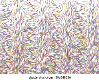 Abstract background, optical illusion of gradient effect. Stipple effect. Rhythmic colorful noise particles. Grain texture