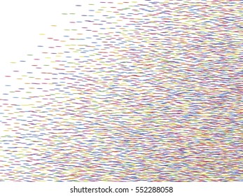 Abstract background, optical illusion of gradient effect. Stipple effect. Rhythmic colorful noise particles. Grain texture