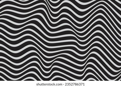 Abstract background with optical illusion lines. Conceptual design of optical illusion wave stripes. OP Art