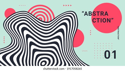 Abstract background with optical illusion. Modern pattern. Striped backdrop vector design.