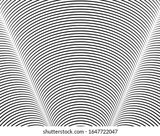  Abstract background with optical illusion wave. Black and white horizontal lines with wavy distortion effect for prints, web pages, template, posters, monochrome