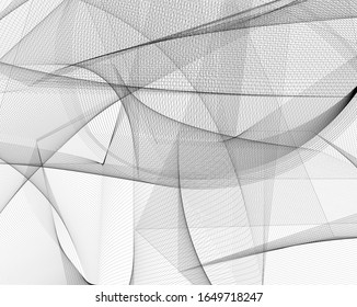 Abstract background with optical illusion wave. Black and white horizontal lines with wavy distortion effect for prints, web pages, template, posters, monochrome backgrounds and pattern