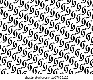 Abstract background with optical illusion wave. Black and white horizontal lines with wavy distortion effect for prints, web pages, template, posters, monochrome backgrounds and pattern 