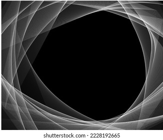  Abstract background with optical illusion wave. Black and white horizontal lines with wavy distortion effect for prints, web pages, template, posters, monochrome backgrounds