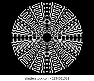 Abstract background with optical illusion wave. Black and white horizontal lines with wavy distortion effect for prints, web pages, template, posters, monochrome backgrounds and pattern