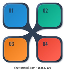 Abstract background options template. Banner design template. Colored squares with rounded corners. Vector illustration. EPS 10 