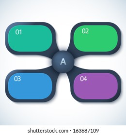 Abstract background options template. Banner design template. Colored rectangles with rounded corners. Vector illustration. EPS 10 