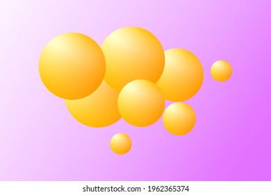 Abstract background with orange balls. flying colorful bubbles. Modern trendy design for banner or poster