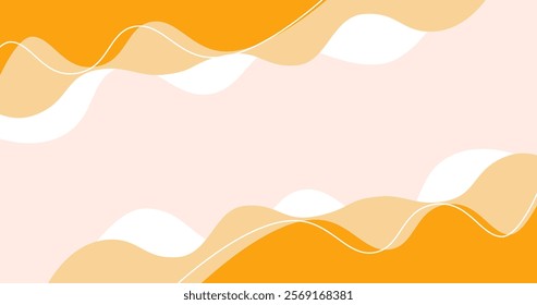 Abstract background with orange and beige wavy shapes