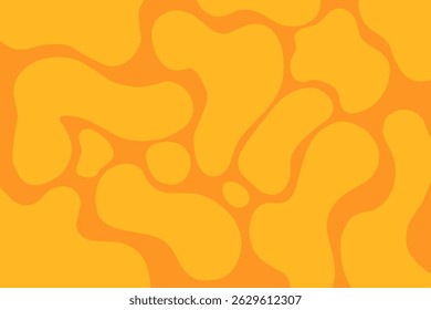 abstract background with orange blob. Cheese slime blob. Melted cheese slime blob wallpaper seamless.

