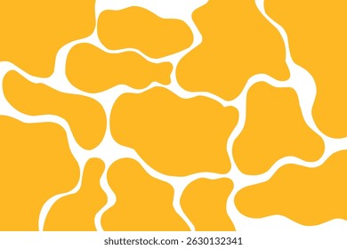 abstrakter Hintergrund mit orangefarbenem Klecks. Käse-Schleimpflack. Geschmolzener Käse Schleim Klecks Tapete nahtlos.