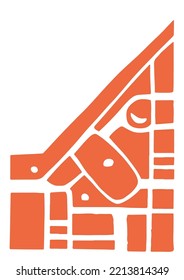 Abstract background. Orange blocks stacked on top of each other. Vector illustration. Template for business card or poster.