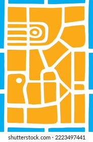 Abstract background. Orange blocks stacked on top of each other, vector illustration. Template for abstract stained-glass.