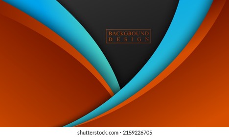 fondo abstracto, azul anaranjado y negro, diseño vectorial