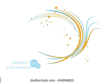 abstract background, orange and blue curved lines