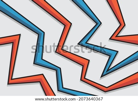 Abstract background with orange and blue jagged zigzag lines pattern