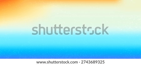 Abstract background with orange to blue transition and heavy grunge texture. Realistic dust and scratches create a vintage weathered look for summer posters and retro designs. Vector illustration