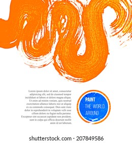 Fondo abstracto con pincel naranja