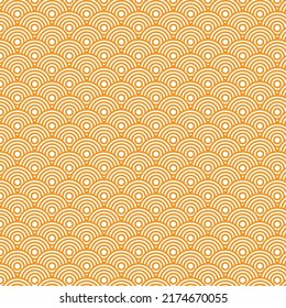 Abstract background in orange circles laid out side by side, primed with white. commonly used in china or made into fabric patterns, shawls, table covers, bags, shirts, skirts, boxes,diy work,carpet.