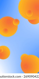 Fondo Abstractas con círculos anaranjados en el cielo azul para el diseño del Espacio para texto