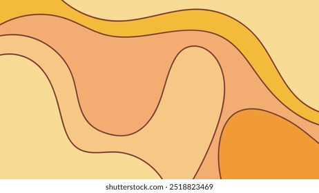 ABSTRACT BACKGROUND ORANGE COLOR WITH HAND DRAWN SHAPES FLAT DESIGN VECTOR TEMPLATE FOR WALLPAPER, COVER DESIGN, HOMEPAGE DESIGN