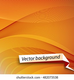 Abstract background in orange color with text field flat vector illustration