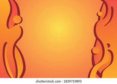 Abstract background with Orange color ,wave ,and hole