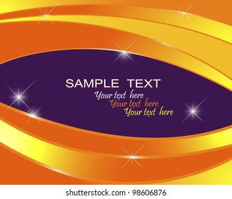 Abstract background in orange colors with light; with space for text. Vector illustration.