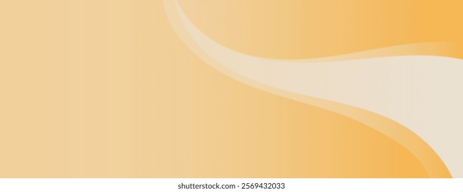 Abstract background with orange and cream gradient. The background features smooth, flowing curves and a soft, warm texture in orange tones. Minimal abstract wavy gradient vector background