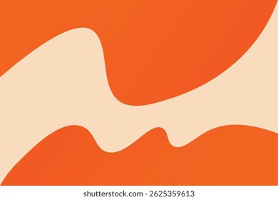 Fundo abstrato com ondas curvas laranja formas papel de parede efeito.