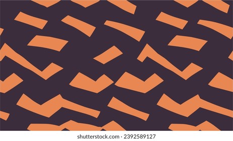 Abstrakter Hintergrund mit orangefarbenem geometrischem Zeilenmuster. orangefarbener symmetrischer Kaleidoskop-Hintergrund. Geometrisches Aquarellmuster in orangefarbener Farbe. Bildschirmhintergründe für Ihr Design. Nahtlos.