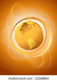 abstract background with orange globe