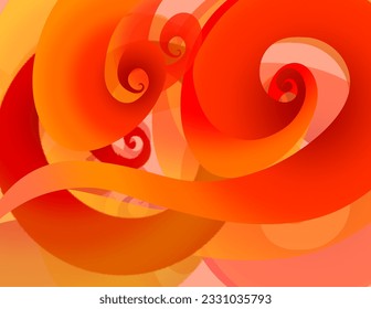 fondo abstracto de los círculos y arcos de gradación naranja