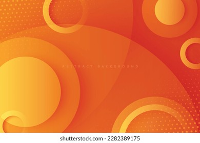 abstrakter Hintergrund orangefarbene Gradation realistisches transparentes Kreissenmuster und moderne Flecken