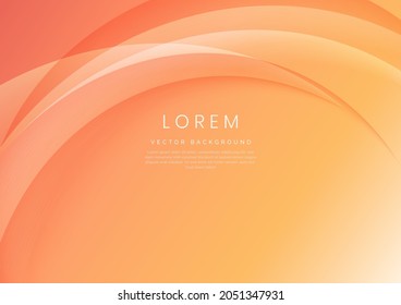 Resumen del fondo de la curva de los círculos de la capa de gradiente naranja. Puede usar para banner, anuncio, afiche, plantilla, presentación de negocios. Ilustración del vector