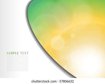 Abstract background orange green sunny. Vector illustration.