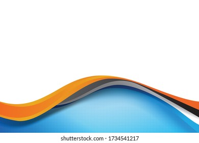 Resumen de la línea naranja de fondo y de la curva azul con elemento de fusión y superposición, ilustración vectorial moderna y elegante eps10