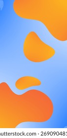 Fondo Abstractas con Formas líquidas naranjas en el cielo azul