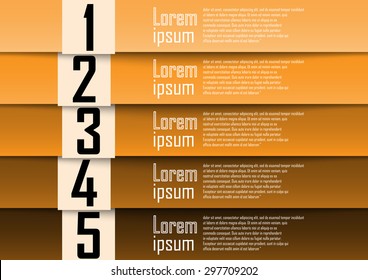 abstract background, orange number line, info-graphics, number banner. Vector illustration