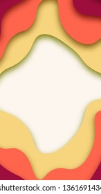 Abstract  Background with Orange Paper Cut shapes stories banner design. Vector illustration