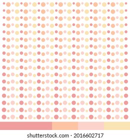 Abstract background orange, pink pastel neutral colors of nature. Cute chic with polka dots. Seamless pattern circle color soft calming. Decor room, prints fabric, wrapping paper, bedding,etc. Vector