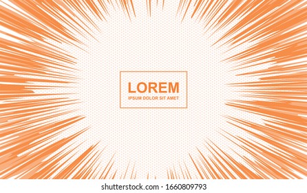 Fondo abstracto con estilo de arte pop naranja y efecto de giro